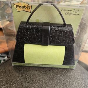 Black Purse-Shaped Pop-up Note Dispenser
